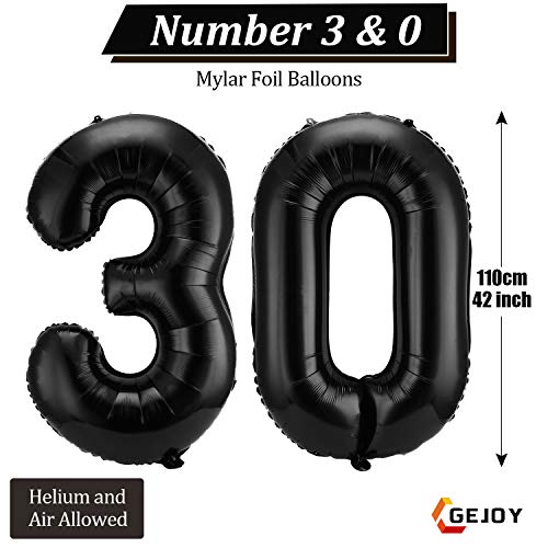 42 Inch Number 30 Balloons Jumbo 30 Foil Party Balloons Giant Number 30 Balloons for 30th Birthday Party Decorations and 30th Anniversary Event (Black) 42 Inch Number 30 Balloons Jumbo 30 Foil Party Balloons Giant Number 30 Balloons for 30th Birthday Party Decorations and 30th Anniversary Event (Black)